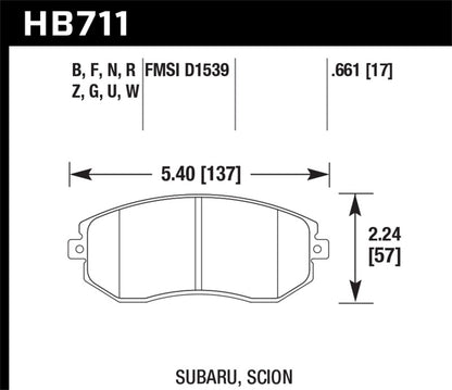 Hawk HPS Front Street Brake Pads